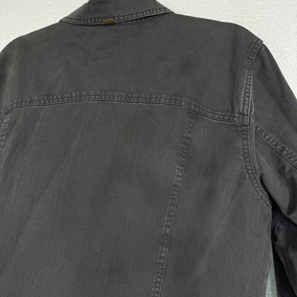 Harley Davidson Shirt Jacket Mens Large Chore Coat Button Up Biker Workwear - Picture 10 of 15